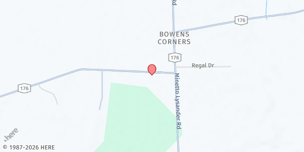 Map showing Bowens Corners UMC Mobile Food Pantry at 758 RT-176, Fulton, NY