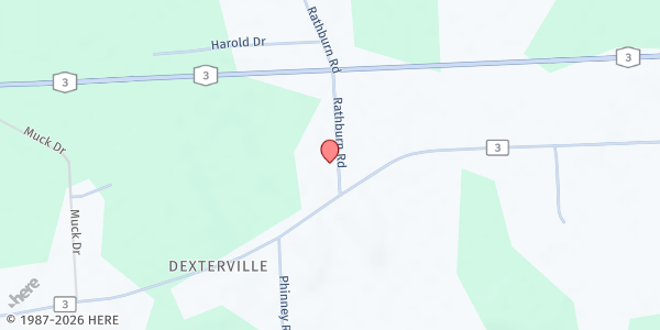Map showing Dexterville Seventh Day Adventist Community Services Food Pantry at 9 Rathburn Rd., Fulton, NY