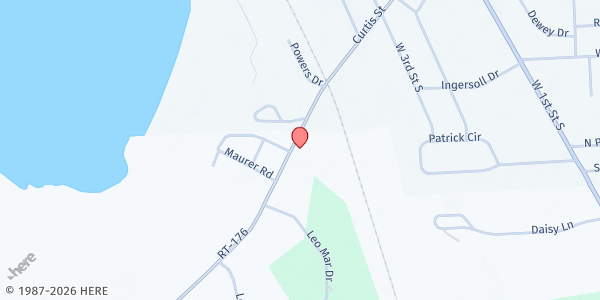 Map showing First United Methodist Church at 1408 NY-176, Fulton, NY