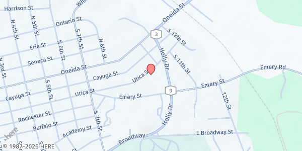 Map showing Fulton Church of the Nazarene at 912 Utica Street, Fulton, NY