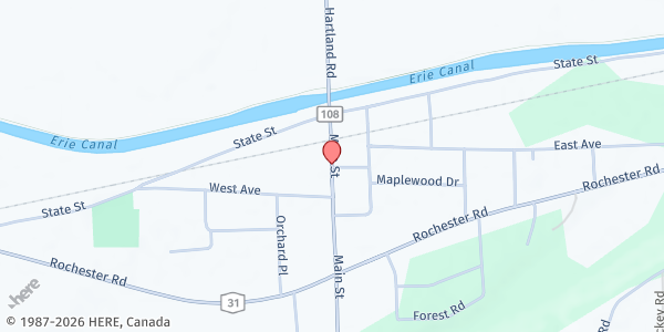 Map showing ASHFORD FOOD PANTRY at 5640 Fox Valley Road, Gasport, NY