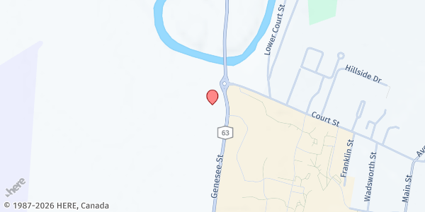 Map showing Geneseo Parish Outreach Center at 4520 Genesee St., Geneseo, NY