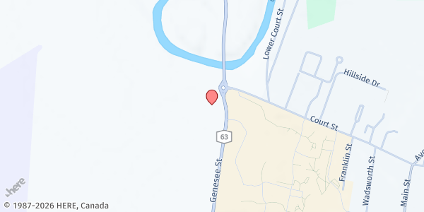 Map showing Geneseo Parish Outreach Center at 4520 Genesee St., Geneseo, NY