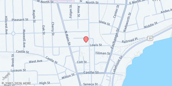 Map showing Faith Community Kitchen at 90 Lewis Street, Geneva, NY