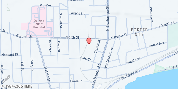 Map showing Salvation Army - Geneva at 41 North Street, Geneva, NY