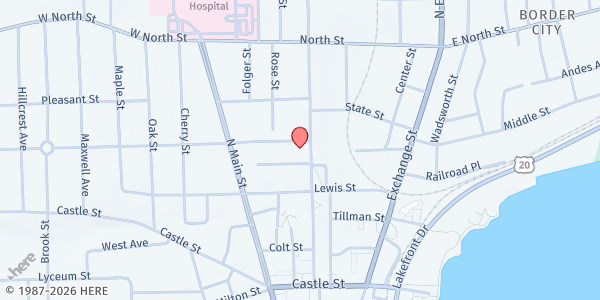Map showing St. Michaels Orthodox Church Food Pantry at 98 Genesee St., Geneva, NY