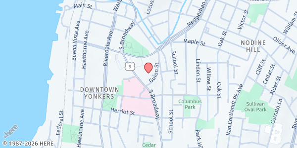 Map showing Saint Joseph's Medical Center Yonkers - Getty Square at 104 South Broadway, Getty Square, NY