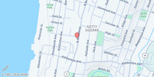 Map showing Yonkers Christian Assembly at 229 North Broadway, Getty Square, NY