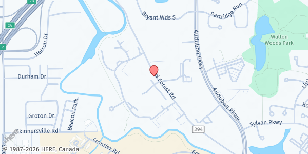 Map showing TOWN SQUARE FOOD PANTRY at 2710 N.FOREST ROAD, GETZVILLE, NY