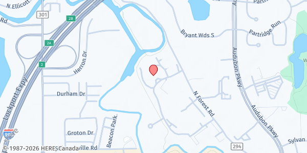 Map showing Town Square Food Pantry - Food Distribution Center at 2710 N Forest Rd, Getzville, NY