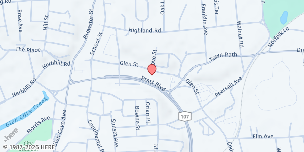 Map showing Glen Cove Youth Bureau at 128 Glen St. B, Glen Cove, NY