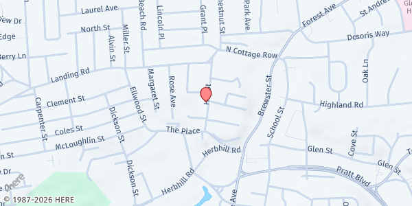 Map showing Nosh Delivers at 15 Hill St, Glen Cove, NY