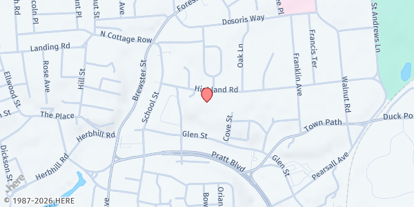 Map showing St. Paul's Fellowship Cafe at 28 Highland Road, Glen Cove, NY