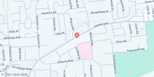 Map showing Trinity Lutheran Church at 74 Forest Ave, Glen Cove, NY