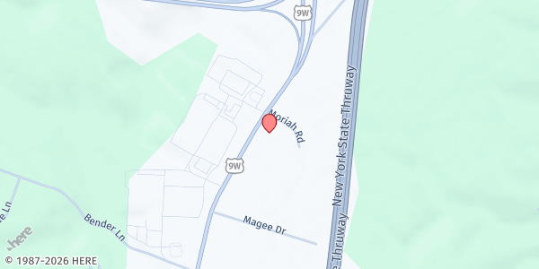 Map showing Mt. Moriah Food Pantry at 262 Route 9W, Glenmont, NY