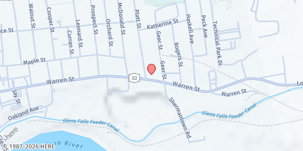 Map showing Open Door Food Pantry at 226 Warren St, Glens Falls, NY