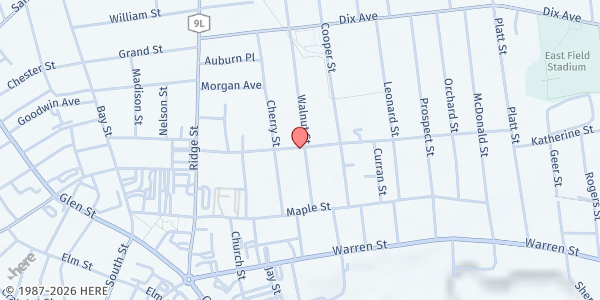 Map showing Open Door Soup Kitchen at 47 Lawrence St, Glens Falls, NY