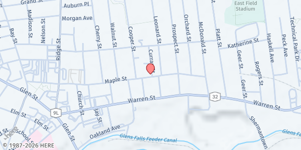 Map showing Warren-Hamilton Counties Community Action at 190 Maple St, Glens Falls, NY