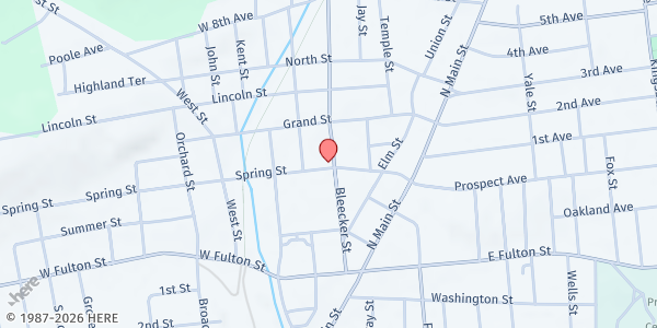 Map showing Bleecker Street Church of Christ Food Pantry at 97 Bleecker Street, Gloversville, NY