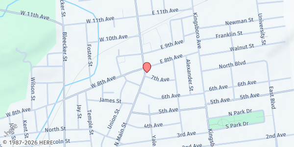 Map showing North Main St. United Methodist Church Pantry at 320 N. Main St, Gloversville, NY