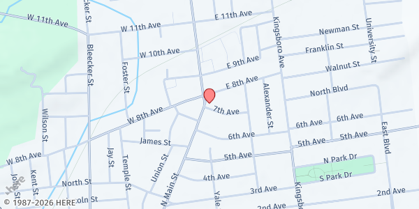 Map showing North Main St. United Methodist Church Pantry at 320 N. Main St, Gloversville, NY