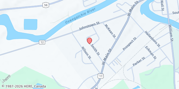 Map showing GCF Food Pantry at 71 Smith Street, Gouverneur, NY