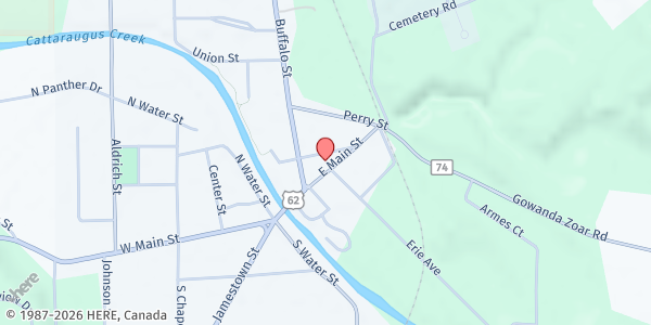 Map showing GOWANDA LOVE, INC. - Main Location at 64 EAST MAIN STREET, GOWANDA, NY