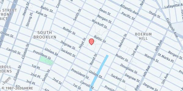 Map showing Gowanus Houses Community Center at 420 Baltic Street, Gowanus, NY