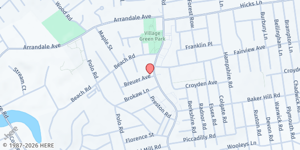 Map showing St. Aloysius Church FP at 592 Middle Neck Rd, Great Neck, NY