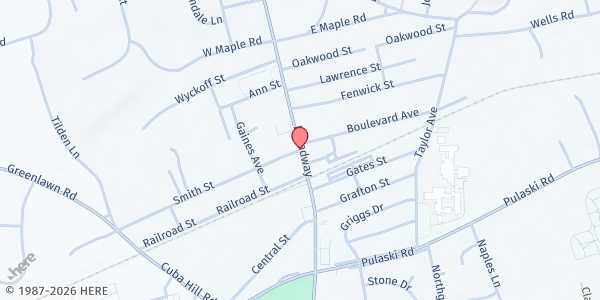 Map showing St. Francis of Assisi - St. Vincent de Paul at 29 North Gate Drive, Greenlawn, NY