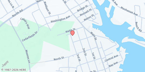 Map showing Clinton Memorial AME Zion Church at 614 3rd St, Greenport, NY