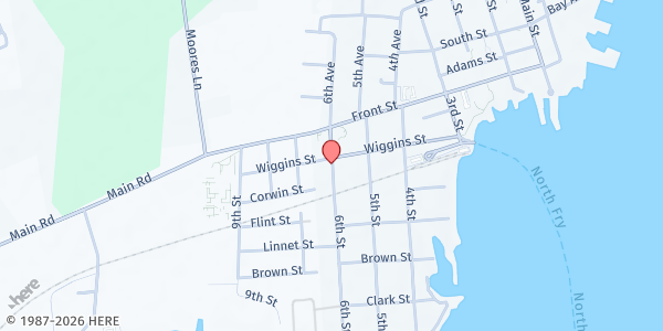 Map showing North Fork Parish Outreach at 532 6th Street, Greenport, NY