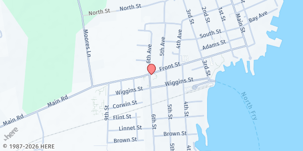 Map showing St Agnes Church at 523 Front St, Greenport, NY