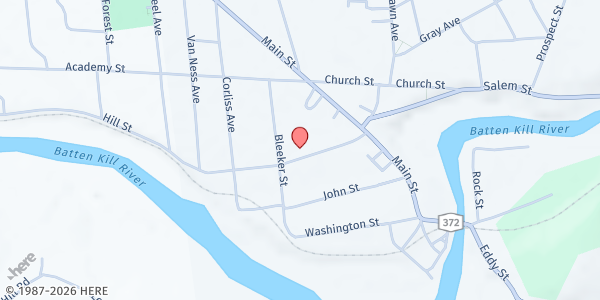 Map showing Greenwich Food Pantry at 31 Hill St, Greenwich, NY