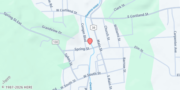 Map showing Groton Food Pantry at 122 Spring Street, Groton, NY