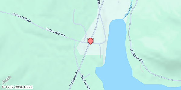 Map showing Town of Day Town Hall at 1650 North Shore Road, Hadley, NY