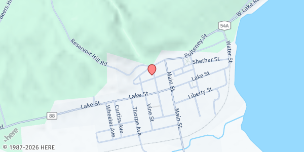 Map showing Loaves and Fishes- Hammondsport at 78 Shether St, Hammondsport, NY