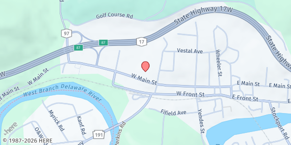 Map showing Hancock Food Pantry at 346 West Main St, Hancock, NY