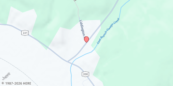 Map showing Harmony Methodist Church (Harmony Helping Hands) at 726 Route 221, Harford, NY