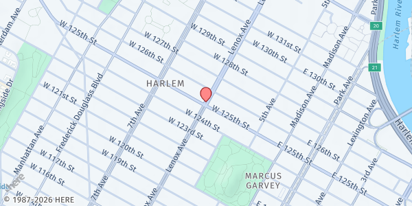 Map showing Salvation Army Harlem Temple Corps at , Harlem, NY