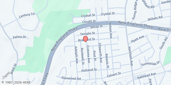 Map showing HARRISON FOOD PANTRY at 140 Crotona Avenue, Harrison, NY