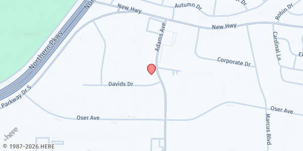 Map showing LI Cares - Mobile - Suffolk at 10 Davids Drive, Hauppauge, NY