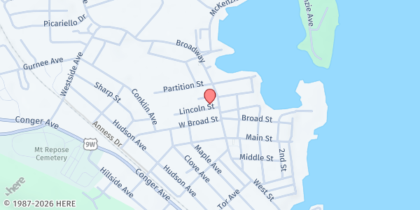 Map showing First Evangelical Baptist Church Food Pantry at 4 Lincoln St., Haverstraw, NY