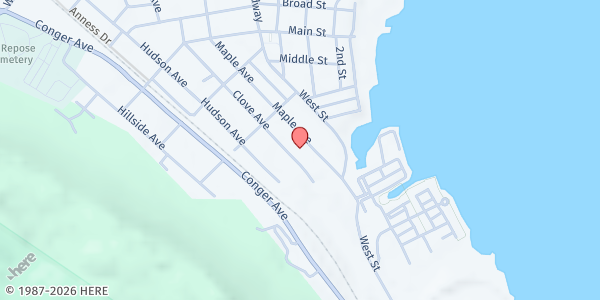 Map showing Haverstraw Haverstraw Parent Group Food Pantry at 138-146 Maple Avenue, Haverstraw, NY