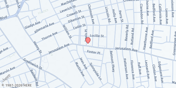 Map showing COG Of Prophecy Hempstead FP at 249 Jerusalem Avenue, Hempstead, NY