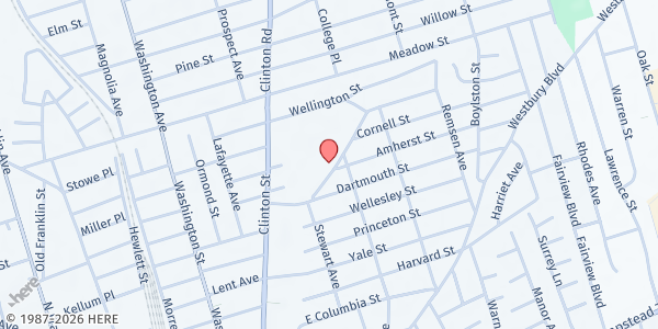 Map showing Glory House Recovery, Inc. at 145 Stewart Ave., Hempstead, NY