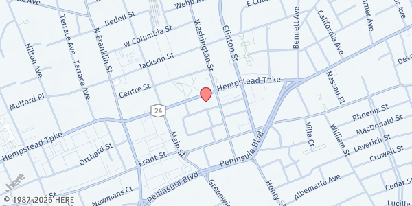 Map showing Hispanic Counseling Center, Inc. - Hempstead at 344 Fulton Avenue, Hempstead, NY