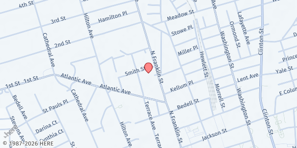 Map showing Millennium Toyota at 257 North Franklin Street, Hempstead, NY
