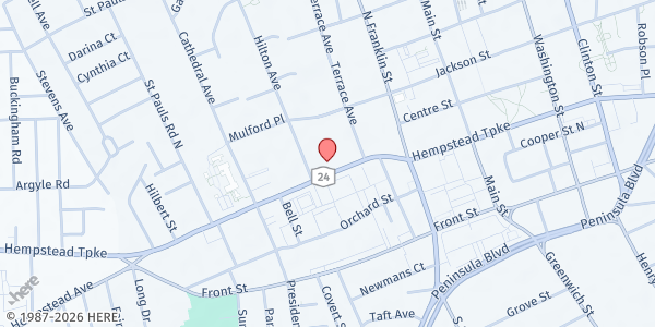 Map showing New Life Christian Center at 167 Fulton Ave, Hempstead, NY