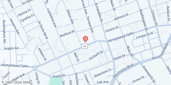 Map showing New Life Ministries at 167 Fulton Ave, Hempstead, NY
